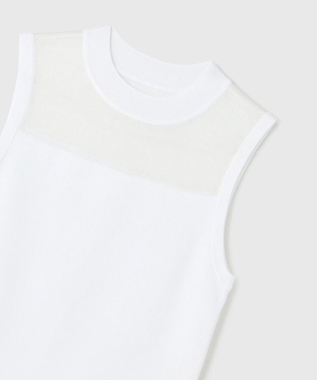 GRACE CONTINENTAL シアーグロスニットトップ ホワイト