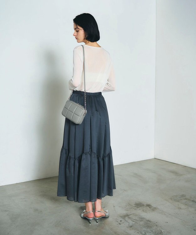 GRACE CONTINENTAL ADD CULUMN PUFF BAG グレー