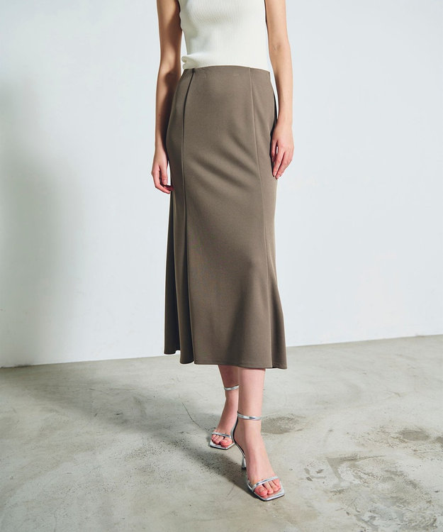 GRACE CONTINENTAL トリアセニットマーメイドスカート カーキ