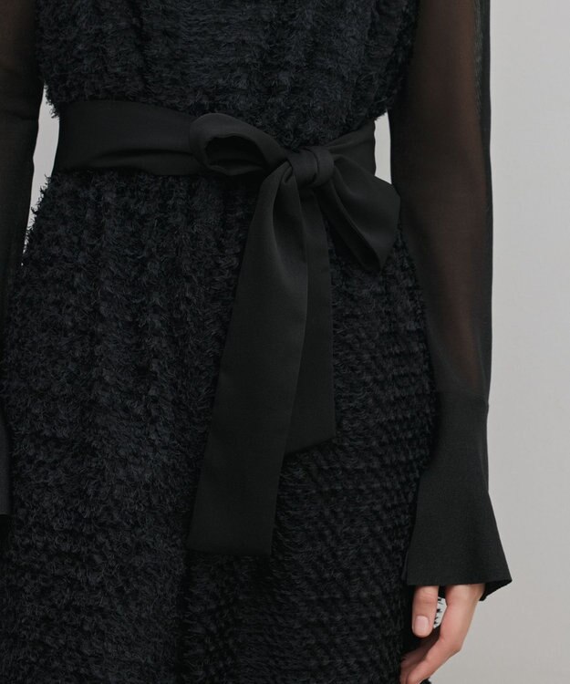 GRACE CONTINENTAL カットジャガードサロペット ブラック