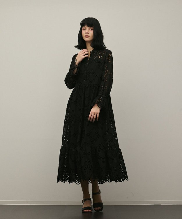 GRACE CONTINENTAL カットレースワンピース ブラック
