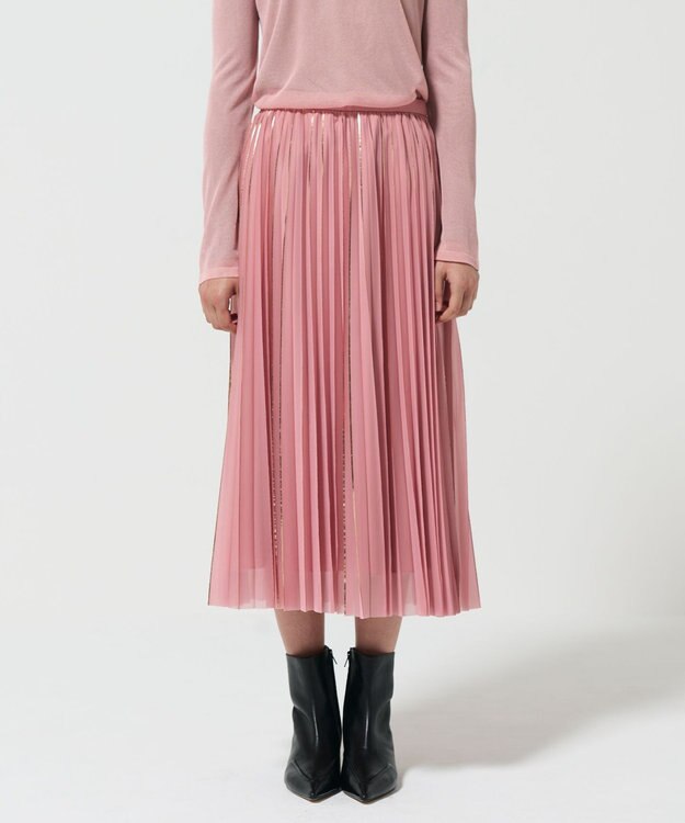 GRACE CONTINENTAL フォイルラインプリーツスカート ピンク