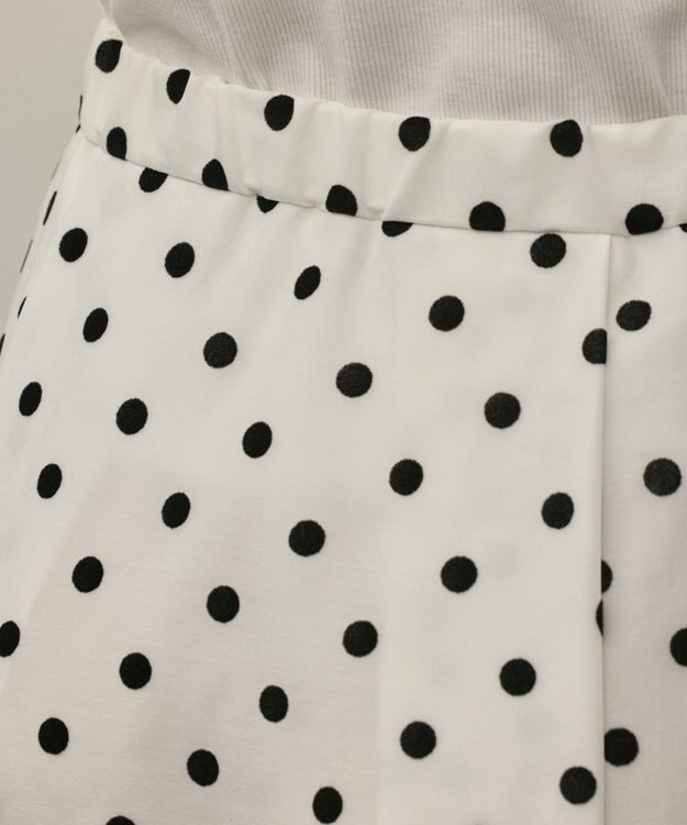 GRACE CONTINENTAL ドットフロッキータックスカート ホワイト