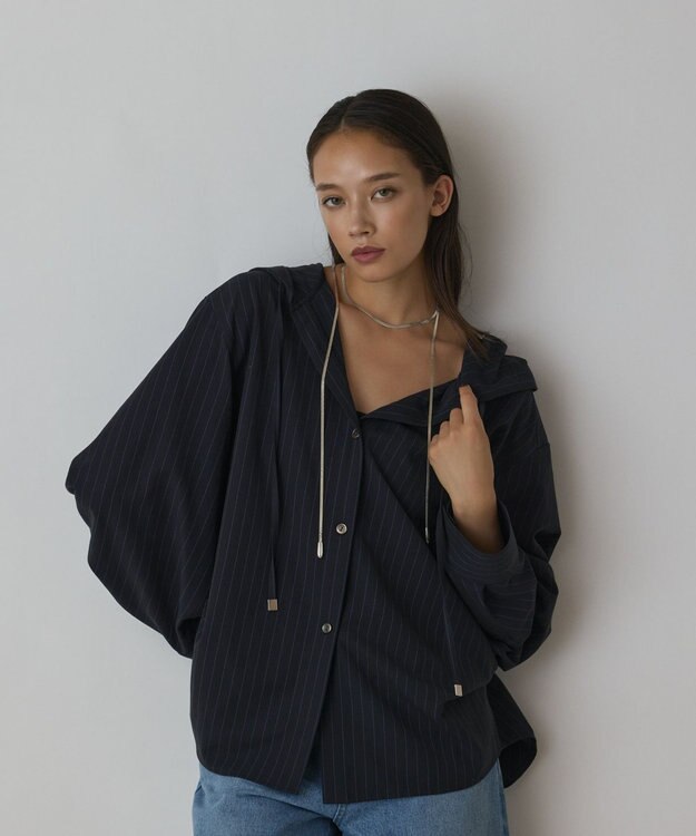 GRACE CONTINENTAL ドルマンフ－ディシャツ ストライプ