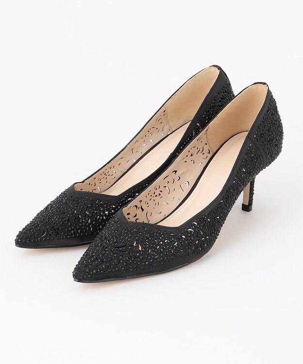 GRACE CONTINENTAL RSカットワークローヒール ブラック