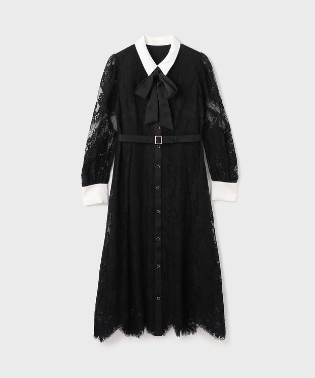 GRACE CONTINENTAL コードレースシャツドレス ブラック
