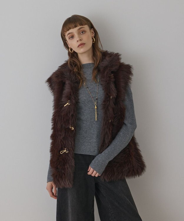 GRACE CONTINENTAL URBANCODE 衿付きジレ ブラウン