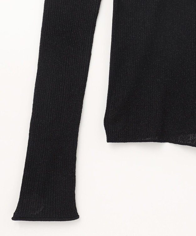 GRACE CONTINENTAL ラメシアーリブニットトップ ブラック