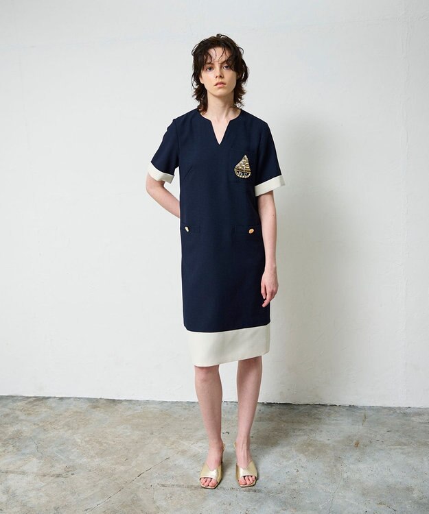 美品　グレースコンチネンタル　ビジュー　ワンピース　36サイズ ビジューエンブレムワンピース / GRACE CONTINENTAL | GRACE