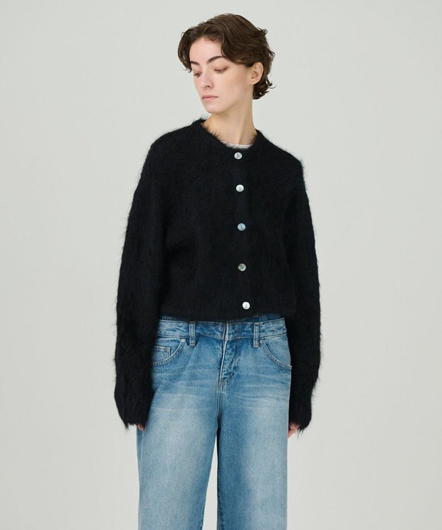 GRACE CONTINENTAL アルパカニットカーディガン ブラック