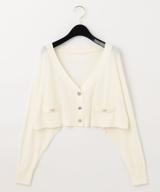 GRACE CONTINENTAL ショートルーズニットカーディガン ホワイト