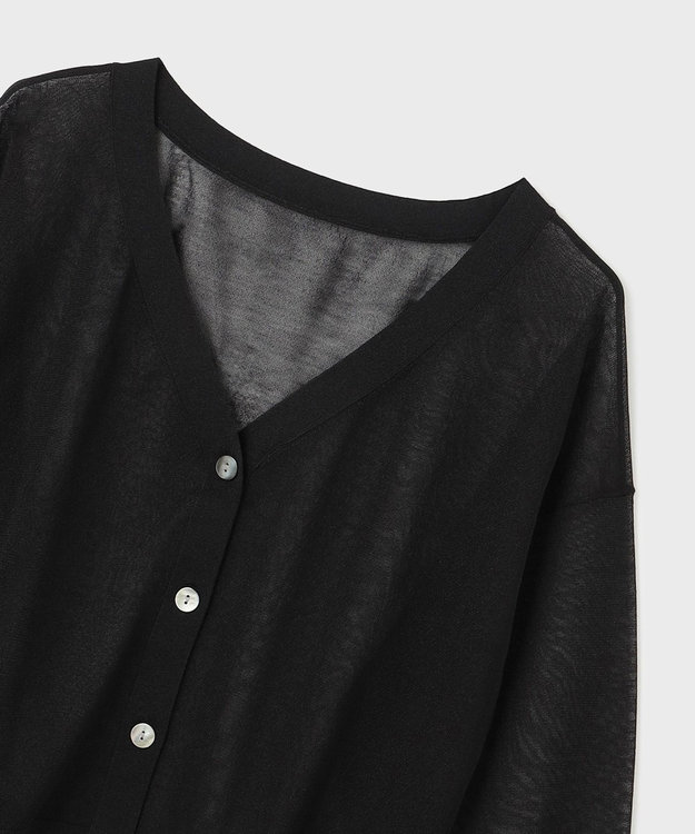 GRACE CONTINENTAL ブライトシアーニットカーディガン ブラック