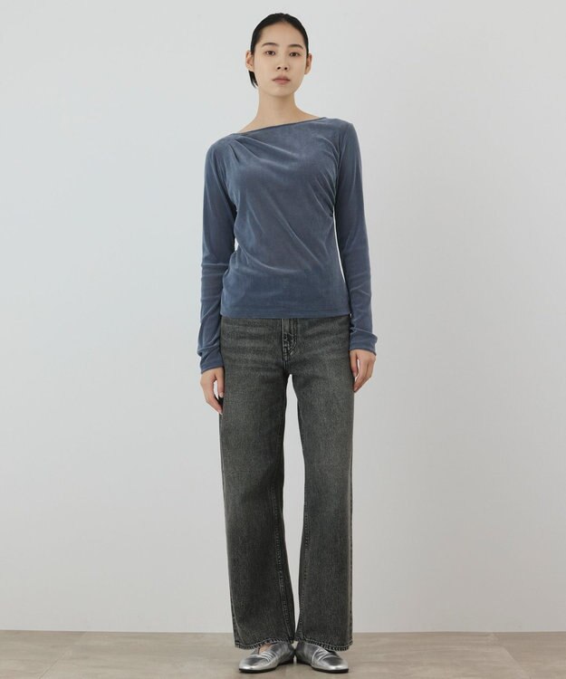 GRACE CONTINENTAL フロッキードレープトップス ブルー