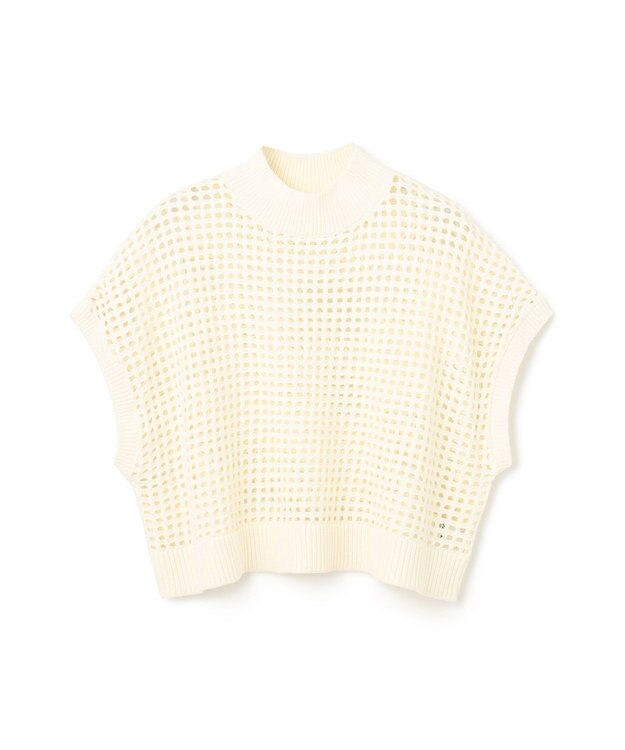GRACE CONTINENTAL メッシュルーズニットトップ ホワイト