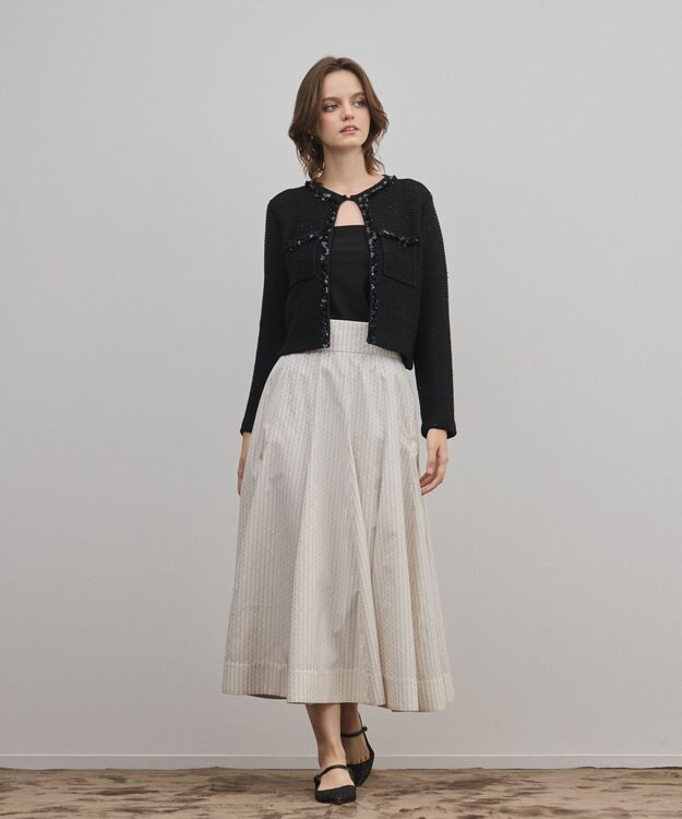 GRACE CONTINENTAL ブレードツイードニットジャケット ブラック