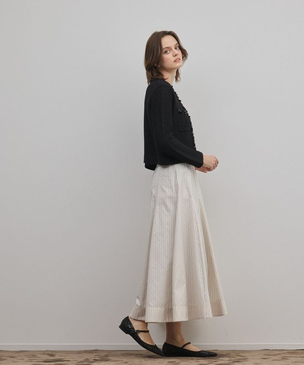 GRACE CONTINENTAL ブレードツイードニットジャケット ブラック