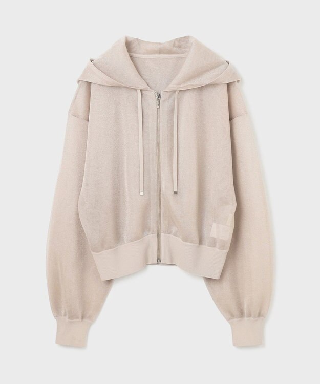 GRACE CONTINENTAL シアーニットパーカー ベージュ