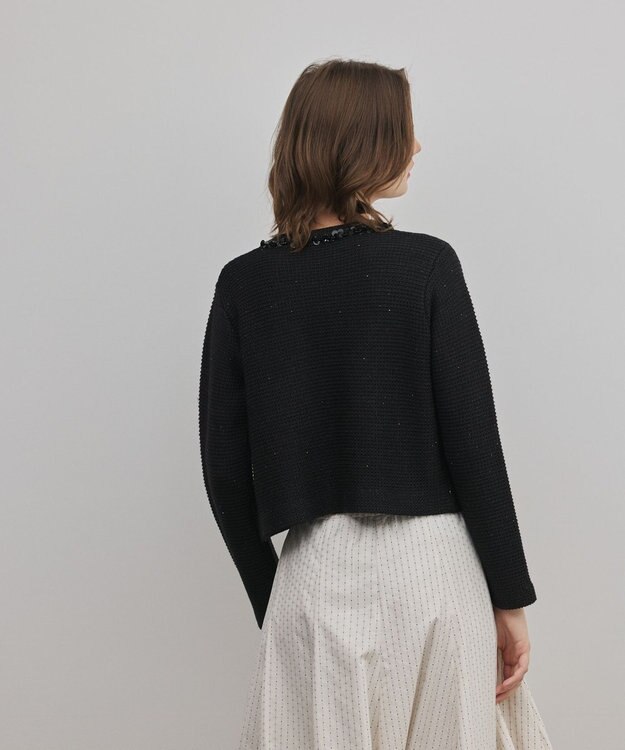 GRACE CONTINENTAL ブレードツイードニットジャケット ブラック