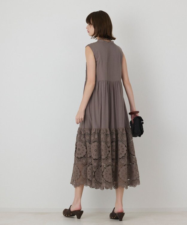 GRACE CONTINENTAL エンブロイダリーワンピース カーキ