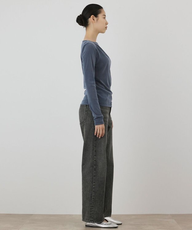 GRACE CONTINENTAL フロッキードレープトップス ブルー