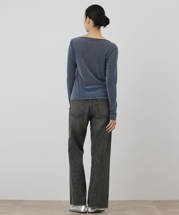GRACE CONTINENTAL フロッキードレープトップス ブルー