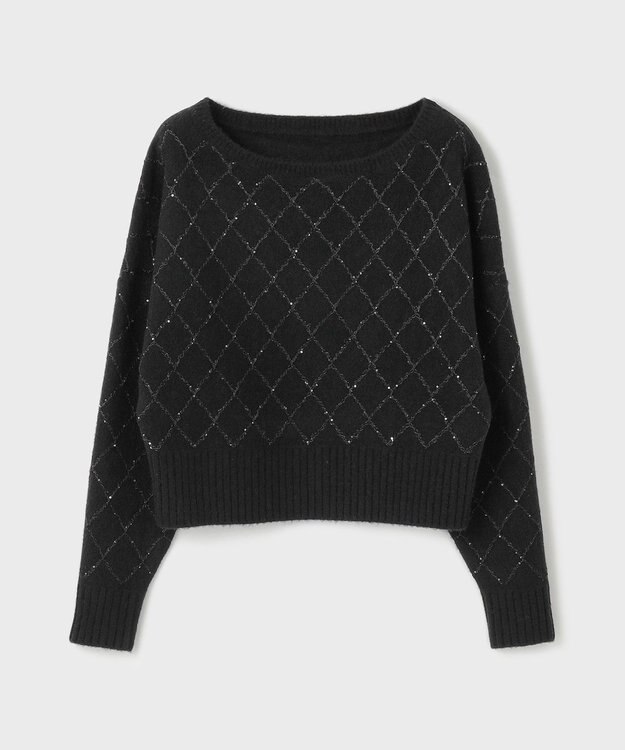 GRACE CONTINENTAL スパークルニットトップ ブラック