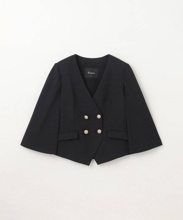 GRACE CONTINENTAL ケープスリーブジャケット ブラック