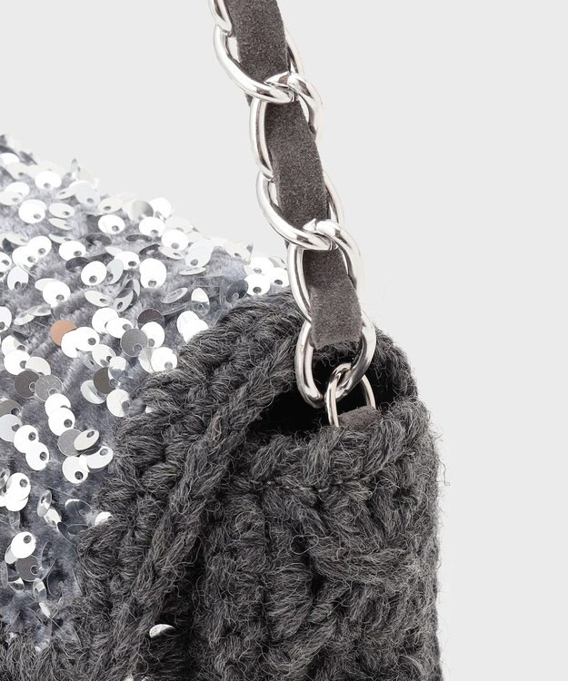 GRACE CONTINENTAL Caterina bertiniスクエアスパンバッグ シルバー