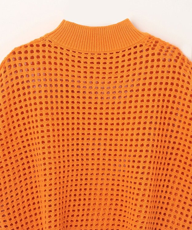 GRACE CONTINENTAL メッシュルーズニットトップ オレンジ