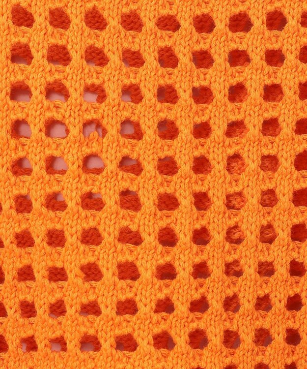 GRACE CONTINENTAL メッシュルーズニットトップ オレンジ