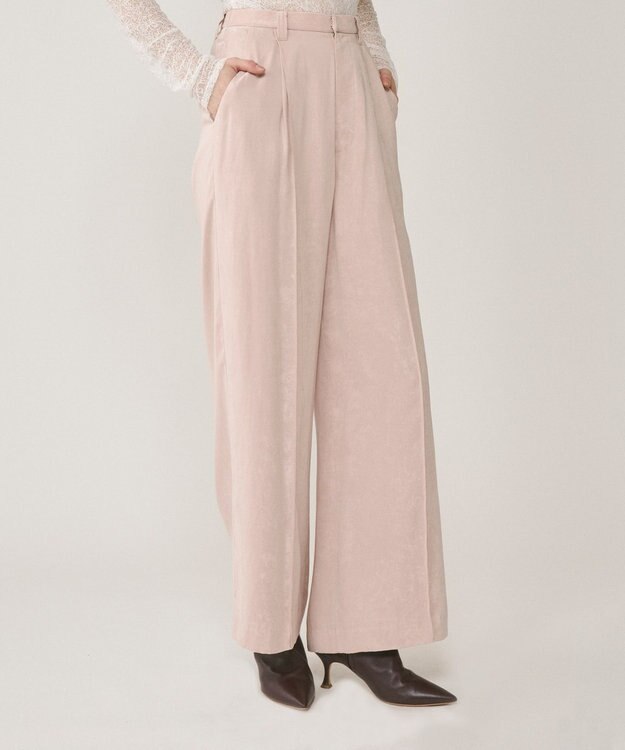 GRACE CONTINENTAL クラッシュサテンパンツ ピンク