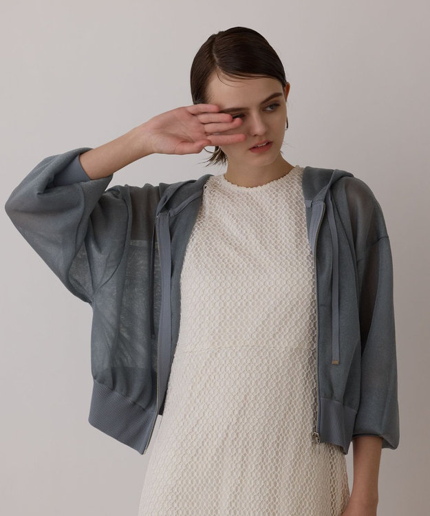 GRACE CONTINENTAL シアーニットパーカー グレー