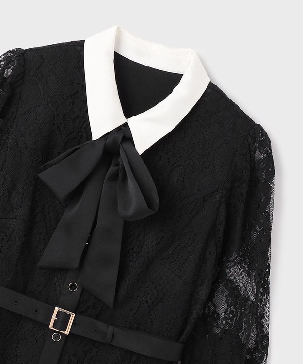 GRACE CONTINENTAL コードレースシャツドレス ブラック