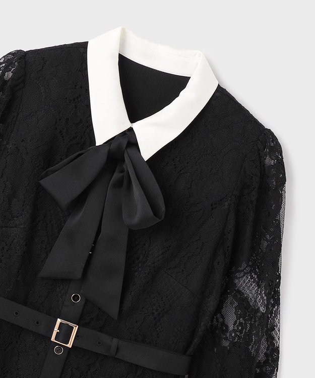 GRACE CONTINENTAL コードレースシャツドレス ブラック