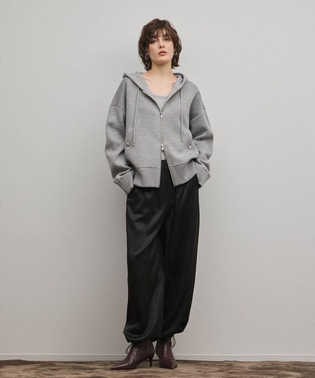 GRACE CONTINENTAL フォルムニットパーカー グレー