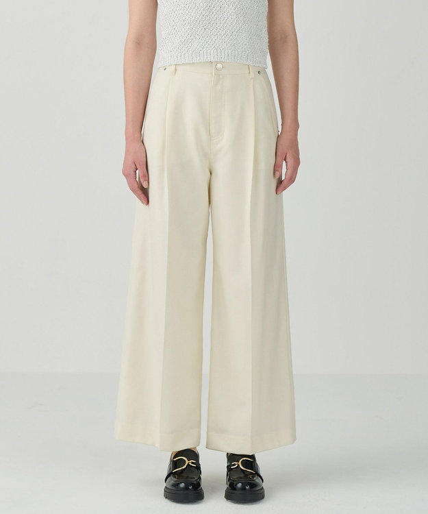 GRACE CONTINENTAL ウールワイドパンツ キナリ