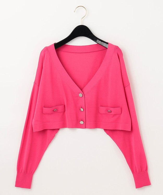 GRACE CONTINENTAL ショートルーズニットカーディガン ピンク