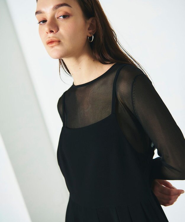 GRACE CONTINENTAL トリアセタックサロペット ブラック