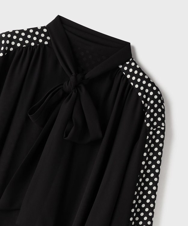 GRACE CONTINENTAL ドットコンビブラウス ブラック