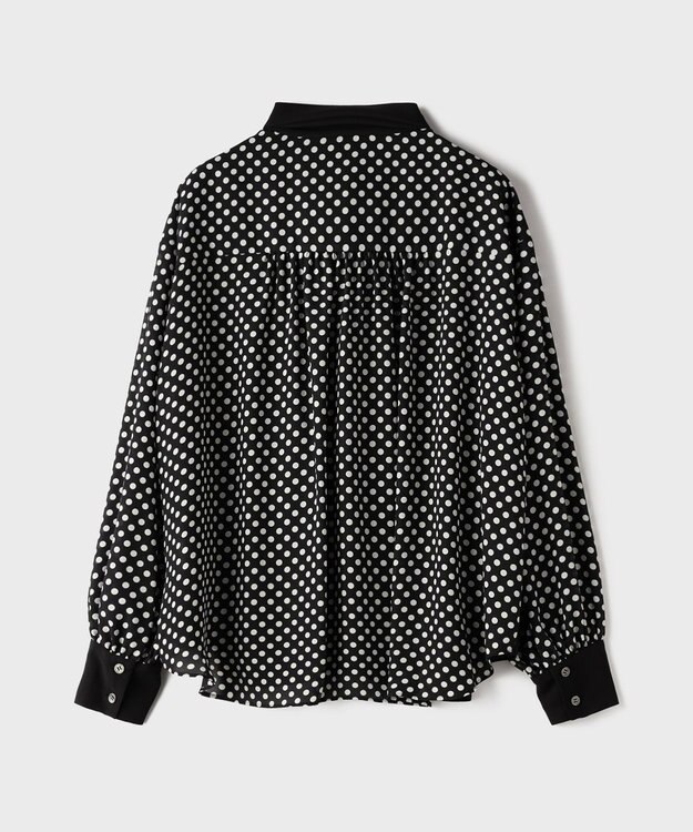 GRACE CONTINENTAL ドットコンビブラウス ブラック