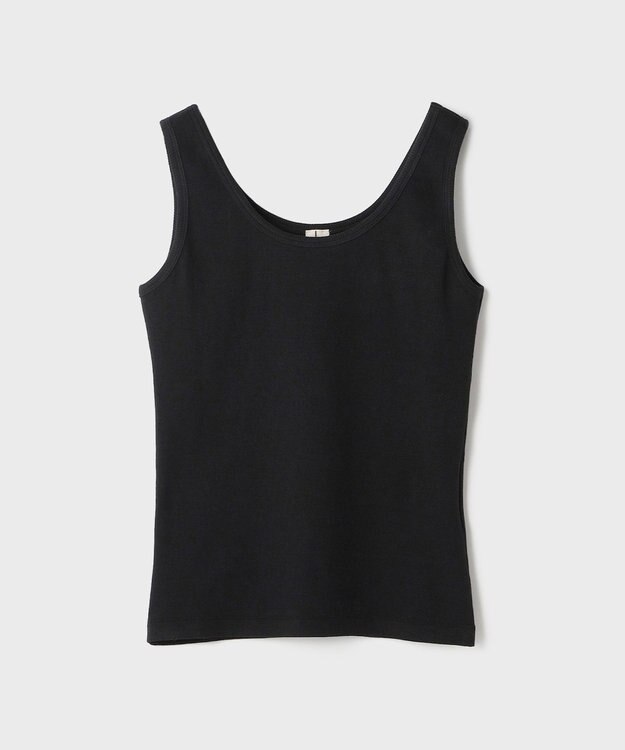 GRACE CONTINENTAL テレコノースリーブトップ ブラック