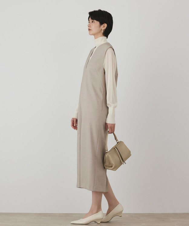 GRACE CONTINENTAL ストレートジャンパースカート ベージュ