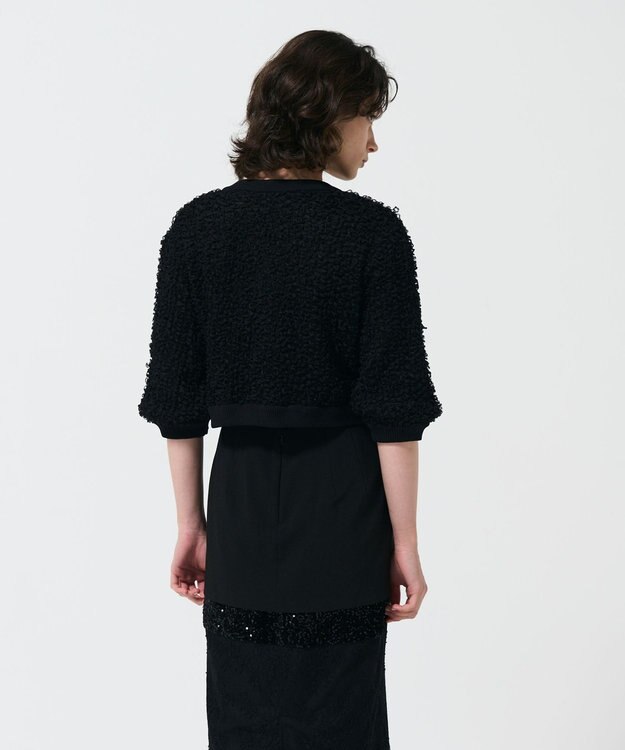 GRACE CONTINENTAL チュールフリルニットブルゾン ブラック