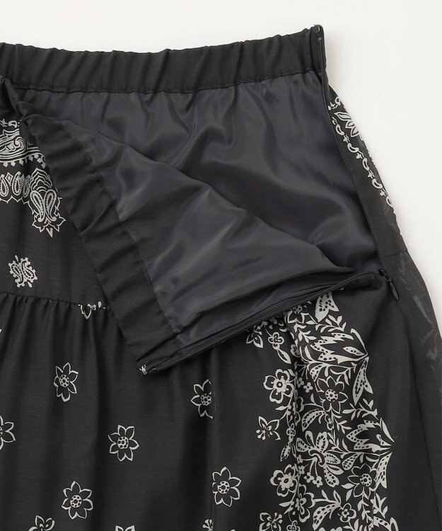 GRACE CONTINENTAL バンダナティアードスカート ブラック