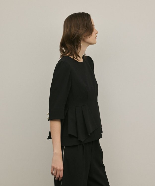 GRACE CONTINENTAL トリアセペプラムトップ ブラック