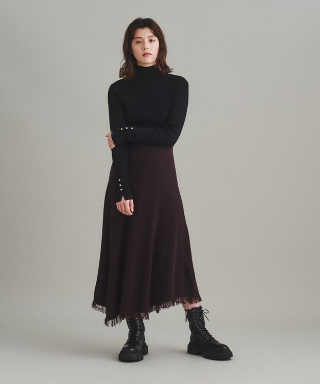 GRACE CONTINENTAL ラメニットスカート ブラウン