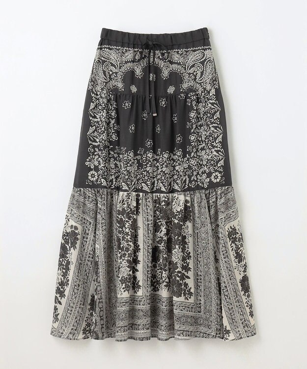 GRACE CONTINENTAL バンダナティアードスカート ブラック