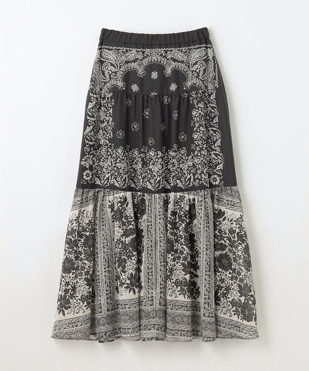 GRACE CONTINENTAL バンダナティアードスカート ブラック