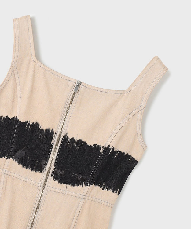 GRACE CONTINENTAL デニム切替サーキュラーワンピース ベージュ