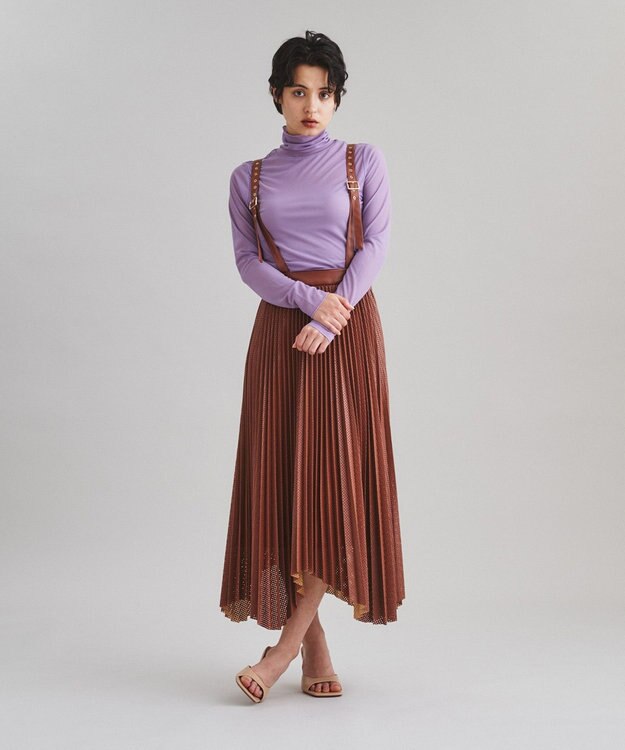 GRACE CONTINENTAL パンチングスカート ブラウン